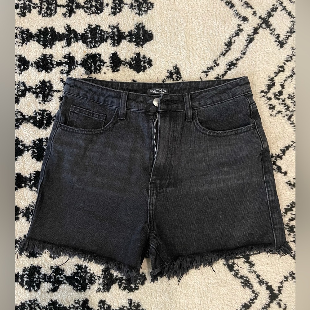 Nasty Gal black jean shorts